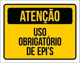 Placa Atenção Uso Obrigatório De Epi'S Sinalização (36X46) Placa Atenção Uso Obrigatório De Epi'S Sinalização (36X46)