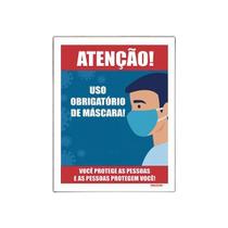 Placa Atenção Uso Obrigatório De Máscara 36X46