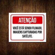 Placa Atenção Você Está Sendo Filmado Imagens 27x35