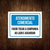 Placa Atendimento Comercial Favor Tocar Campainha 27x35