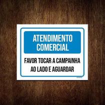 Placa Atendimento Comercial Favor Tocar Campainha 27X35