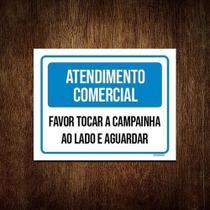 Placa Atendimento Comercial Favor Tocar Campainha 36X46