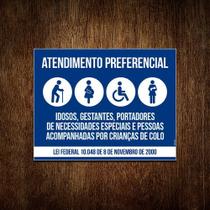 Placa Atendimento Portadores Necessidades 18x23