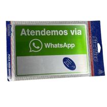 Placa Autocolante Sinalize Atendemos via WhatsApp 16x23cm Placa Autocolante Sinalize Atendemos via WhatsApp 16x23cm