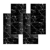 Placa Autocolante Vinílica Parede 3D Adesivo Mármore Preto 1M2