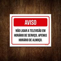 Placa Avio Não Ligar Televisão Em Horário De Serviço 36x46