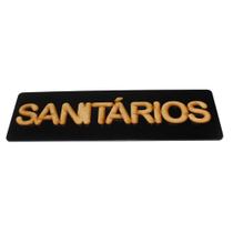 Placa Aviso Banheiros Sanitários Madeira Sinalização Mdf