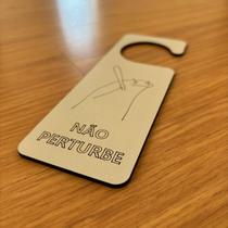 Placa Aviso de Maçaneta Não Perturbe Porta Meme Flork MDF Placa Aviso de Maçaneta Não Perturbe Porta Meme Flork MDF