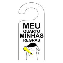 Placa Aviso De Porta Maçaneta Meu Quarto Minhas Regras Flork