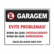 Placa Aviso Divertida Proibido Estacionar Garagem 25x20cm