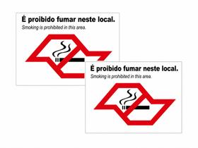 Placa Aviso É Proibido Fumar Neste Local 20x30cm para bares restaurantes comércio em geral Kit 2 Placa Aviso É Proibido Fumar Neste Local 20x30cm para bares restaurantes comércio em geral Kit 2