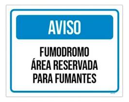 Placa Aviso Fumodromo Área Reservada Fumantes 18X23