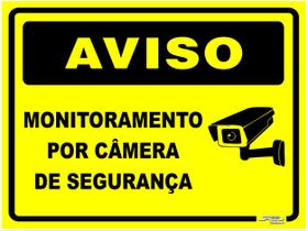 Placa Aviso Monitoramento Por Câmera De Segurança 30x20