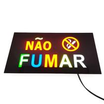 Placa Aviso Não Fumar Letreiro Luminoso Neon Painel Led fluorescente DS3476
