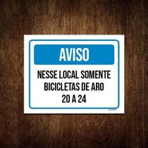 Placa Aviso Nesse Local Bicicletas Ato 20 24 18X23