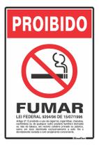 Placa Aviso Proibido Fumar Sp Lei Nº 9294/96 25x20cm