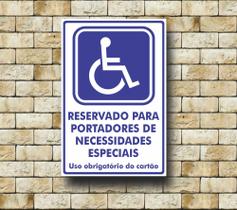 Placa Aviso Reservado Necessidades Especiais Cadeirantes Placa Aviso Reservado Necessidades Especiais Cadeirantes