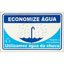 Placa Aviso Sinalização Economize Água 30cmx20cm PVC
