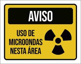 Placa Aviso Uso Microondas Nesta Área 18X23