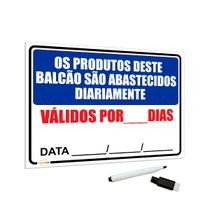 Placa Balcão Abastecido Diariamente C/ Caneta Padaria Açougue 25x18cm