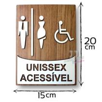 Placa banheiro acessível wc pcd adaptado sinalização mdf 6mm - JJ