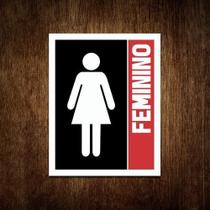 Placa Banheiro Feminino - Sinalização Toilet Atenção 27X35