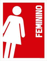 Placa Banheiro Feminino - Sinalização Toilet Italico (36X46)