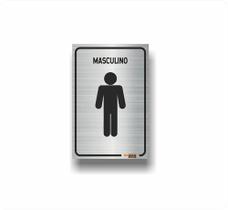 Placa Banheiro Masculino 12x12 Alumínio - Decore Placa Banheiro Masculino 12x12 Alumínio - Decore