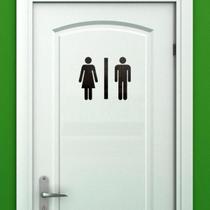 Placa Banheiro Masculino E Feminino Preto Decorativo Porta para Banheiro Enfeite Aplique Escultura MDF - Mongarte decor