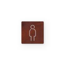 Placa banheiro masculino em aço corten 15x15cm