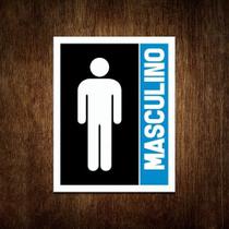 Placa Banheiro Masculino - Sinalização Toilet Atenção 27x35