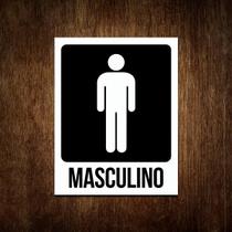 Placa Banheiro Masculino - Sinalização Toilet Atenção 27X35