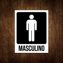 Placa Banheiro Masculino - Sinalização Toilet Atenção 36x46