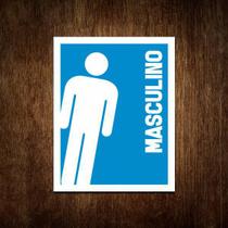 Placa Banheiro Masculino - Sinalização Toilet Atenção Italic