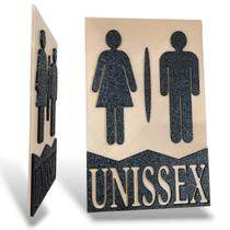 Placa Banheiro Unissex Sinalização Sanitário Decorativa