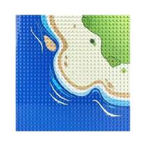 Placa Base De Blocos De Montar 32x32 Com Tema De Rio, Casa Na Árvore Tropical, Cidade E Estrada Com