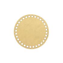 Placa Base Redonda Cesto Fio de Malha Croche 20cm Mdf Madeira