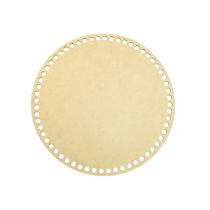 Placa Base Redonda Cesto Fio de Malha Croche 25cm Mdf Madeira