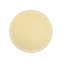 Placa Base Redonda Cesto Fio de Malha Croche 30cm Mdf Madeira
