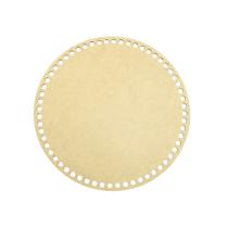 Placa Base Redonda Cesto Fio de Malha Croche 35cm Mdf Madeira