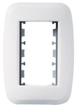 Placa + bastidor 2x4 3 modulos branca classica pezzi