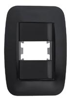 Placa + bastidor para 1 modulo 2x4 preta classica pezzi Placa + bastidor para 1 modulo 2x4 preta classica pezzi
