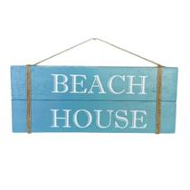 Placa Beach House Azul Claro 38Cm