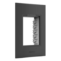 Placa Beleze Preta 4x2 3 Módulos Com Suporte Enerbras