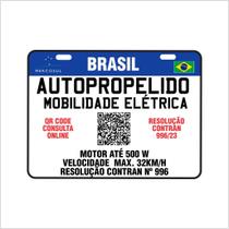 Placa bike elétrica autopropelido veiculo elétrico 13x17 com 2 furos Placa bike elétrica autopropelido veiculo elétrico 13x17 com 2 furos