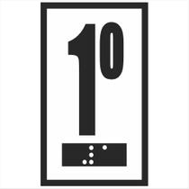 Placa Braille Batente Elevador 1 medida 7x4 cm