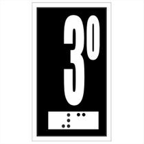 Placa Braille Batente Elevador 3 medida 7x4 cm