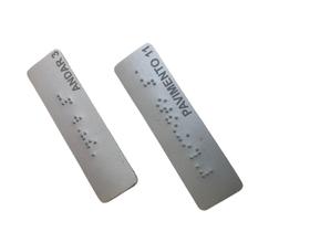 Placa Braille Slim Para Corrimão - 4 unidades (Andares)