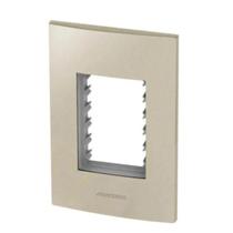 Placa c/ Sup.4X2 p/3 Mod. Inova Pro Class Champagne Alumbra 85428 Placa c/ Sup.4X2 p/3 Mod. Inova Pro Class Champagne Alumbra 85428