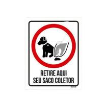 Placa Cachorro Retire Aqui Seu Saco Coletor 18X23